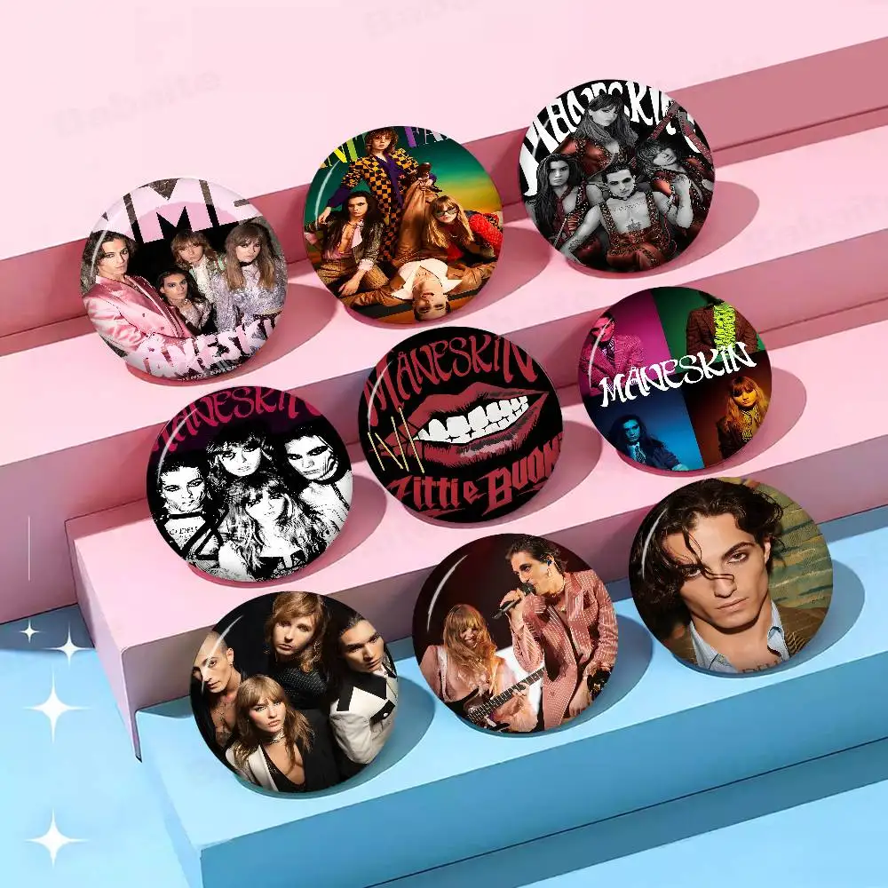 M-Maneskin D-Damiano David Band Tinplate Pin Button Custom Anime Role Old-school Brooch Cartoon Collar Badge Jewelry Gift Fans