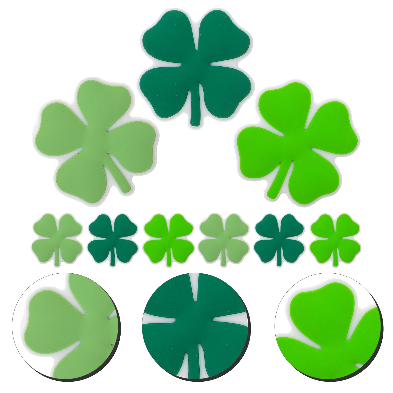 15 Uds. De cuentas de silicona de cuatro hojas, dijes de hojas resistentes para hacer joyas, llaveros artesanales, cuentas de silicona para llaveros