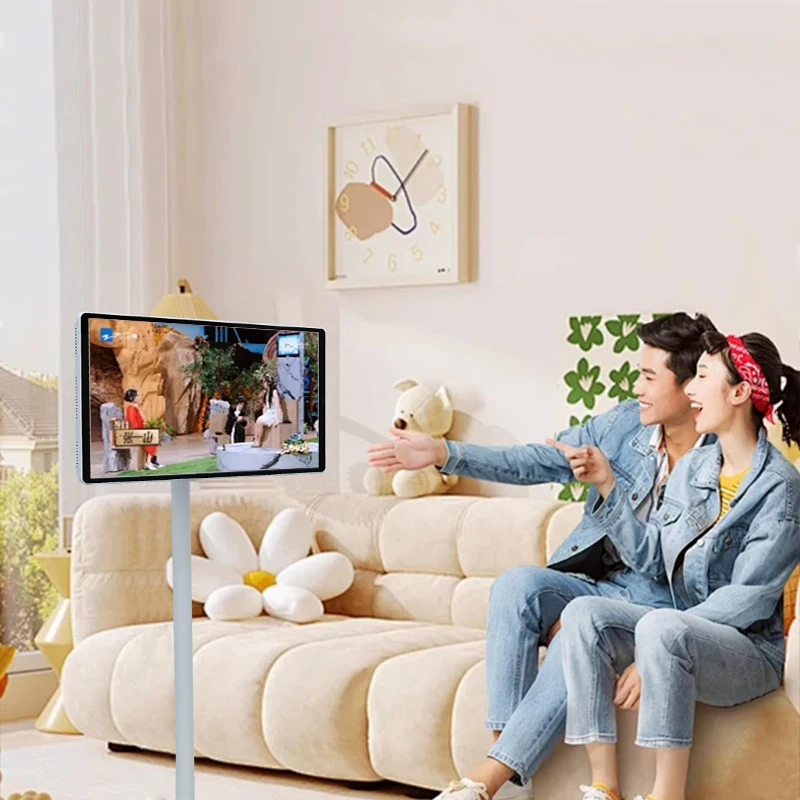 OFD 21.5 Inch Android Smart TV Speaker Portable 21.5 Inch Smart Screen Display with Floor Stand for Tablets Android 13 Smart TVs