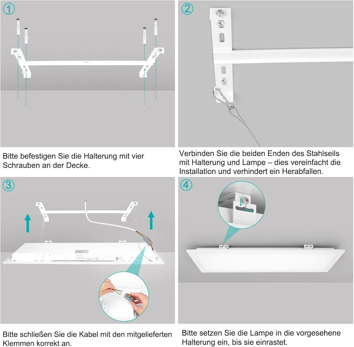 لوحة إضاءة سقف LED بيضاء 58 × 20 سم، 24 وات 3100 لومن، مصباح مسطح قابل للتعتيم 3000 كلفن - 6500 ك مع جهاز تحكم عن بعد، ضوء مستطيل حديث لغرفة المعيشة وغرفة النوم والمطبخ