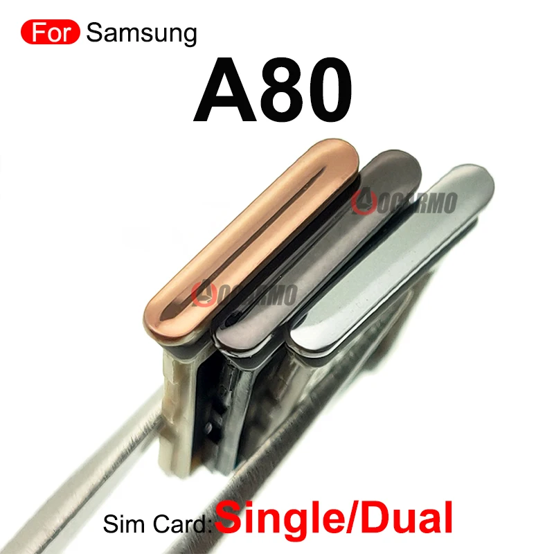 Tarjeta Sim Dual para Samsung Galaxy A80 SM-A805F bandeja Sim individual soporte MicroSD pieza de repuesto de ranura Nano