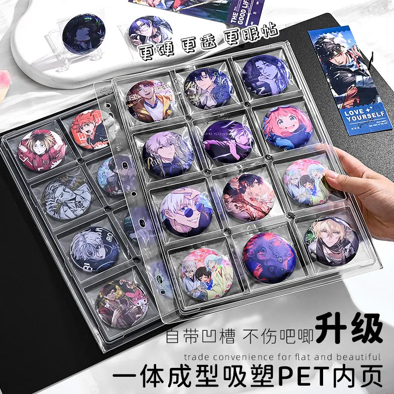 SINGBA A5 Badge Album Anime Pin Collection Book – Large Capacity Card Holder Display Binder for Brooches, Enamel Pins & Merch