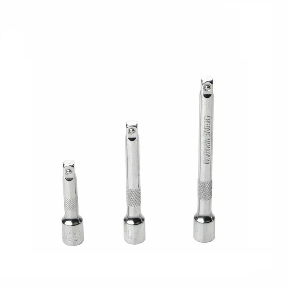 3pcs Extension Extender Bar Set 1/4inch Drive Ratchet Wrench Socket Kit Tools Sliding Rod, Small Square Rod, Etc