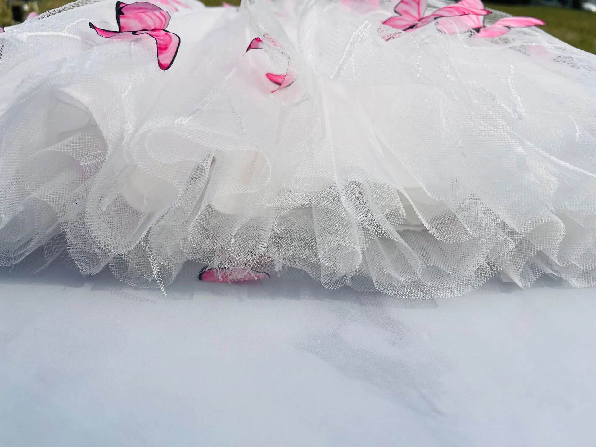 2-12Y Cute Butterfly Baby Girl Skirt Tutu Mesh Ball Gown Skirts Tulle Princess Party Dance Ballet Faldas Kids Clothes