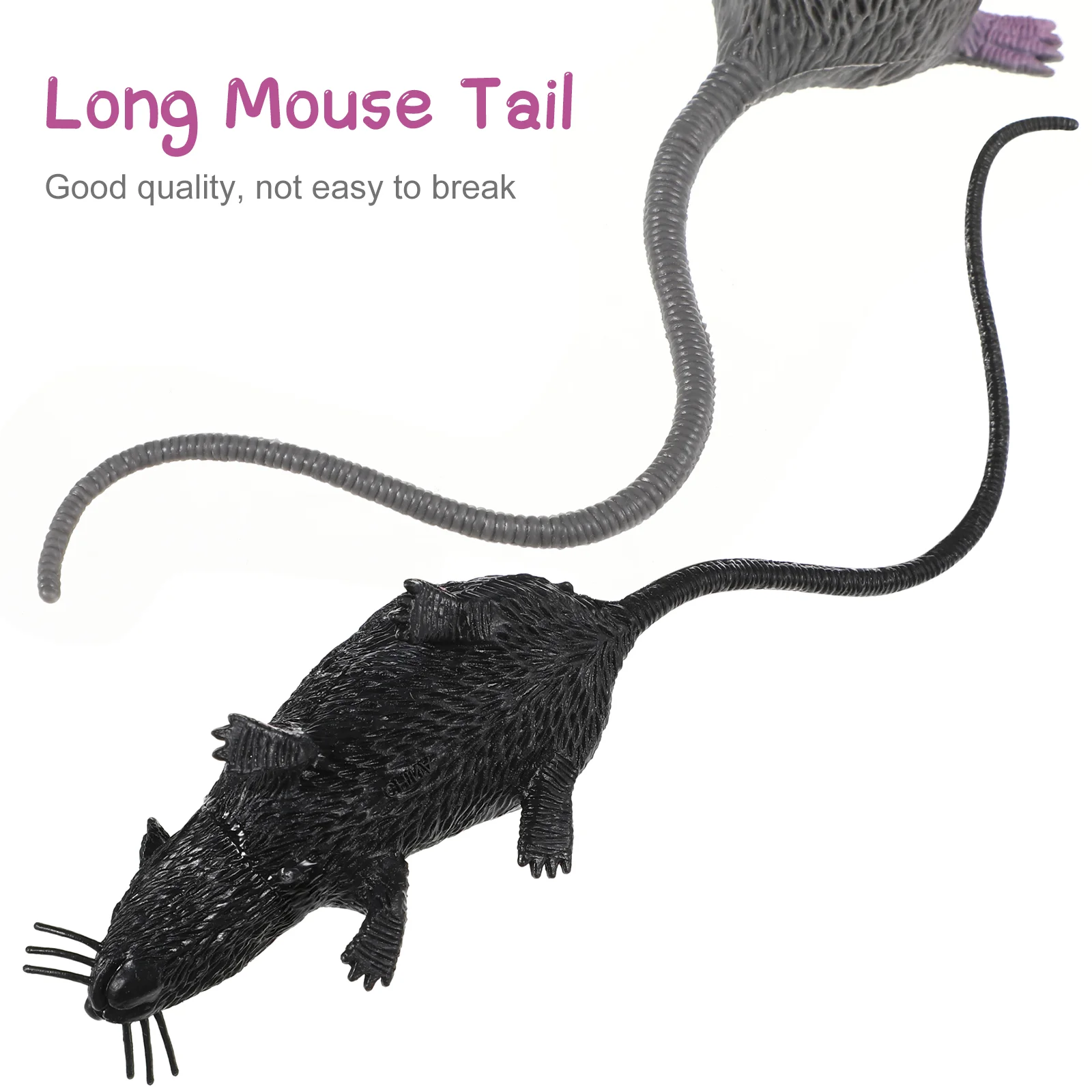 2 Pcs Simulation Mouse Toy Realistic Rat Fake Rats Tricks Cat Hamster Toys Little Spider Pranks Props Halloween