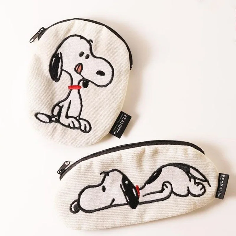 New Cute Snoopy portamonete portafoglio Kawaii Canvas Bag occhiali cosmetici cancelleria per studenti borse portaoggetti per matite giocattoli