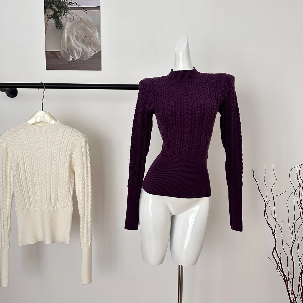 

Women's Autumn Winter Solid Color O Neck Long Sleeve Slim Sweater Lady Casual Twisted Pattern Pullover Jumper Top