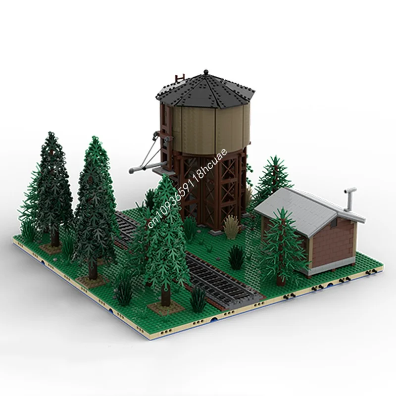 3873pcs MOC Water Tower Trained Model Building Blocks Architecture Assemble DIY Toy Creative Christmas Gifts Idea Brick Kids