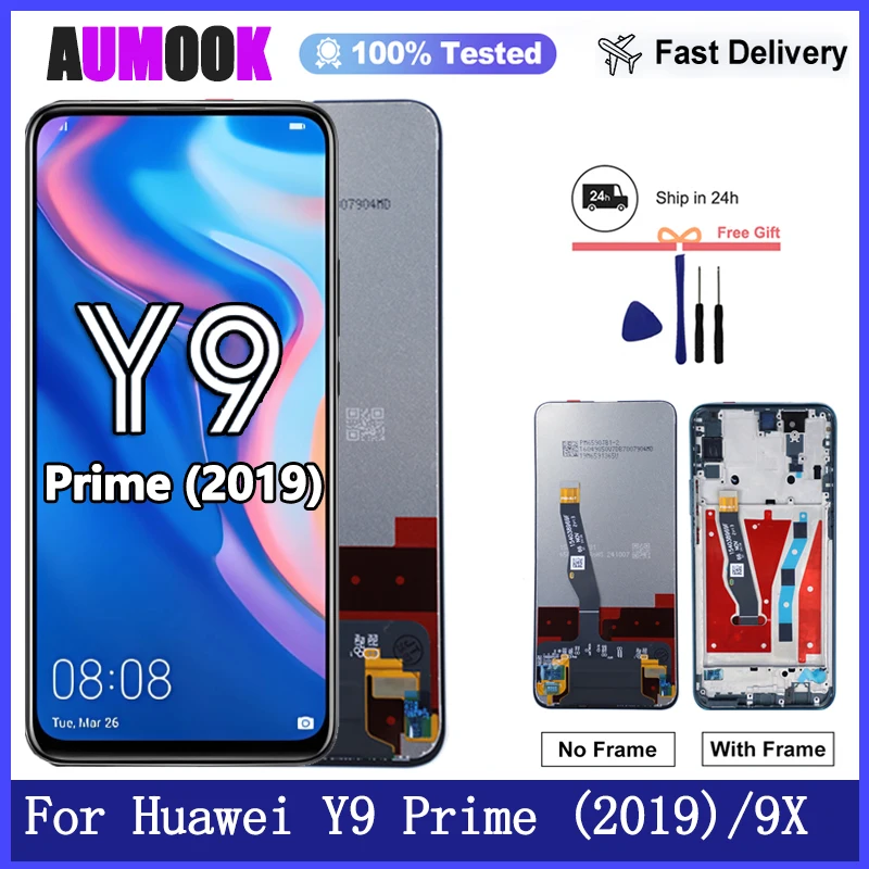 6.59 "para huawei y9 prime 2019 STK-L21/l22/lx3 display touch screen digitador assembléia para honra 9x STK-LX1 display substituição