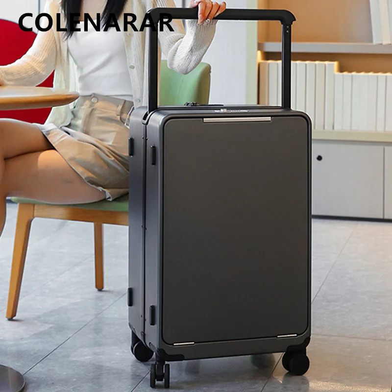 COLENARA Multifunctional Suitcase Front Opening Boarding Box USB Charging Trolley Case 20