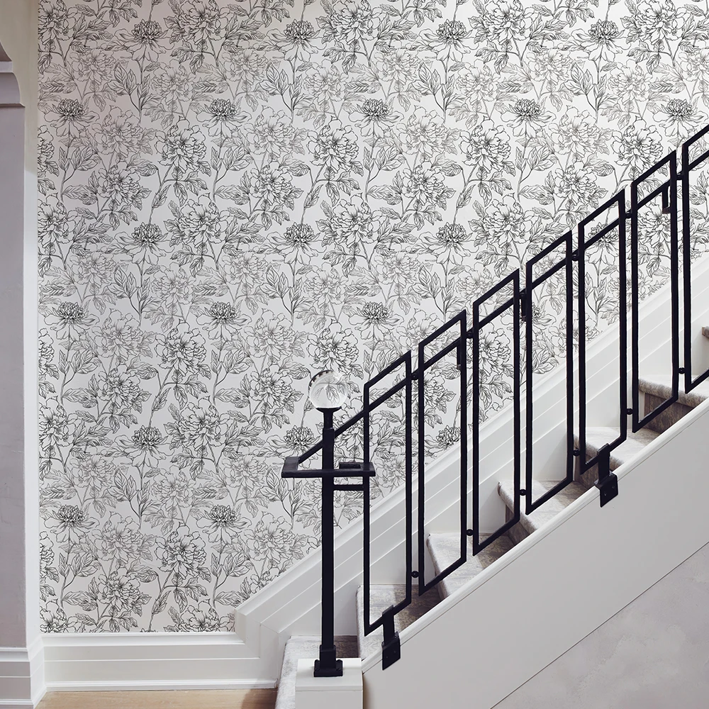 Modern Simple Floral Wallpaper Waterproof Wear Resistant Wall Sticker Self Adhesive Removable Home Decoration Wall Paper Sticker