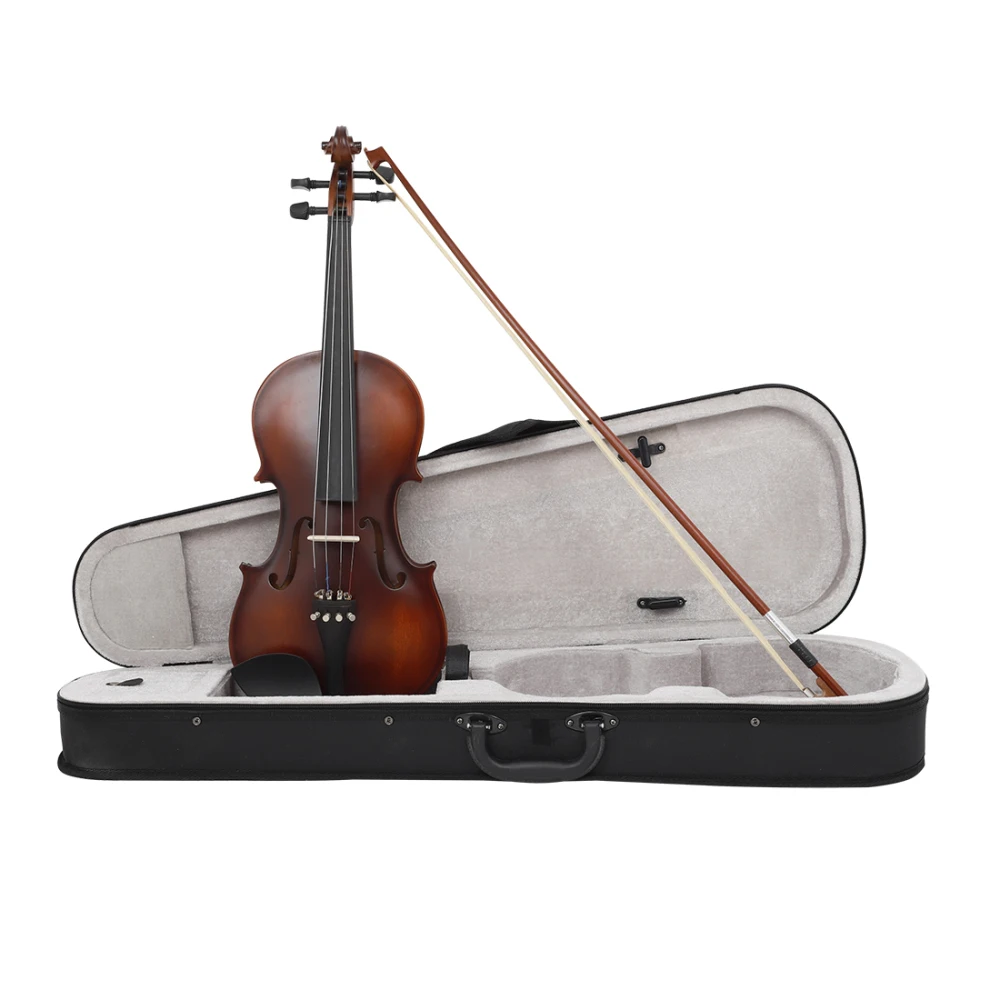 4/4 Violin For Beginner Wooden Matte Retro Violin Bow Case Set Music Lovers Playing Musical Instrument