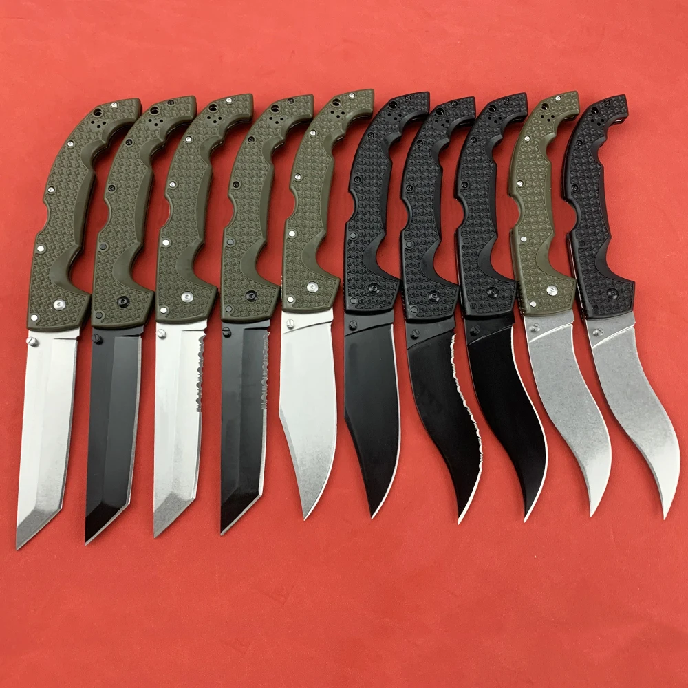 Cold 12.26in Voyager Large Folding Knife 8Cr13Mov Steel Blade Outdoor Military Combat Knife Professional Hunting Knives EDC Tool