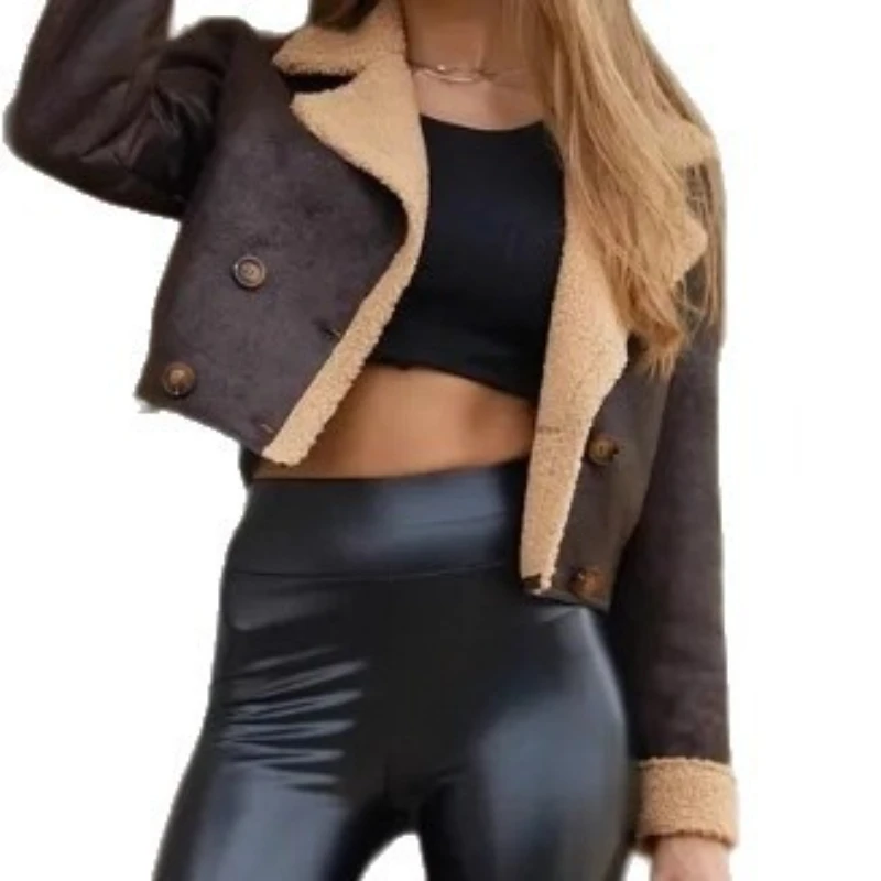 Fall/Winter 2025 Faux Fur Integrated Short Jacket Casual Warm Women's Coat