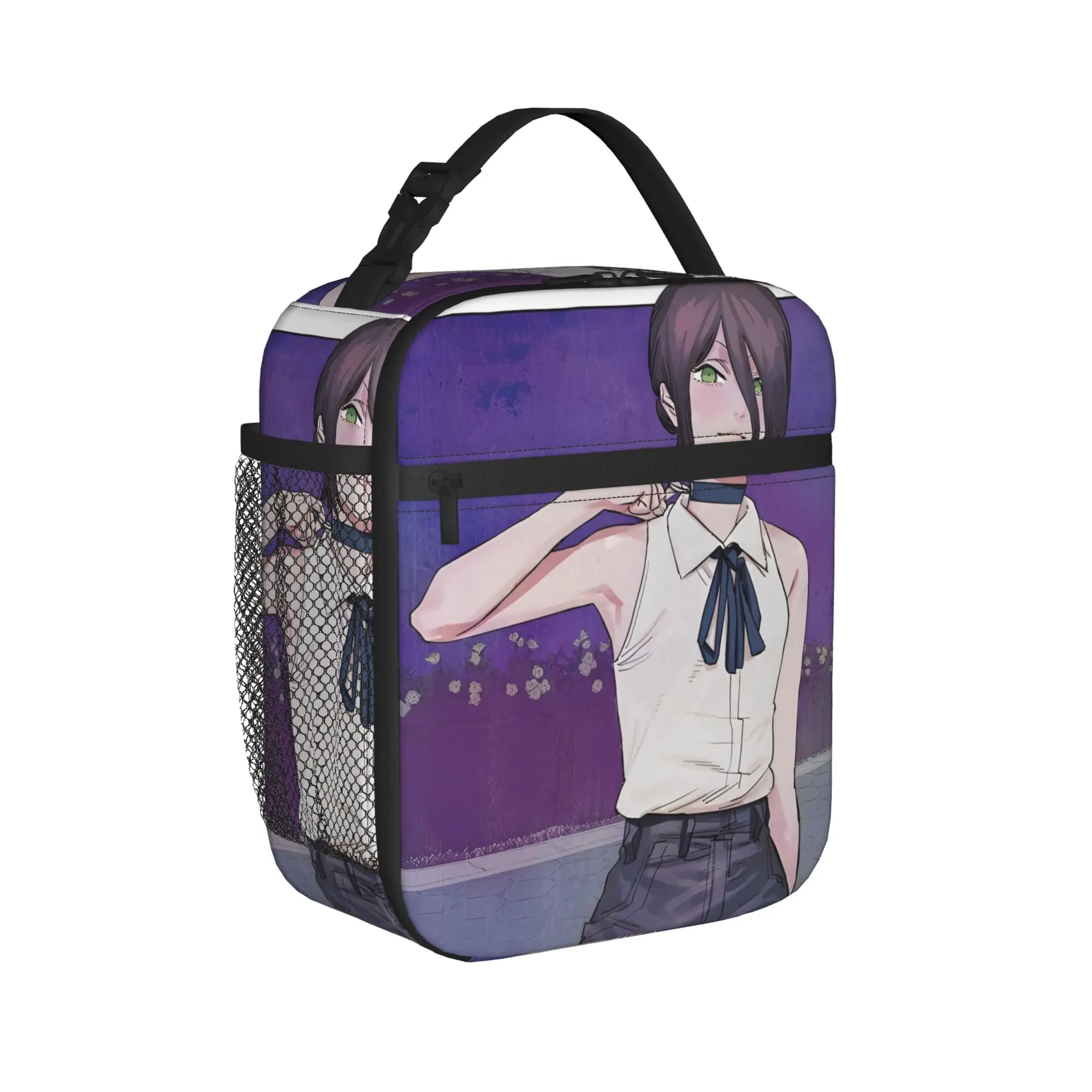 C-Chainsaws Man Reze Insulated Lunch Bags Thermal Bag Reusable,Lunch Container Anime Manga Leakproof Tote Lunch Box Food Handbag