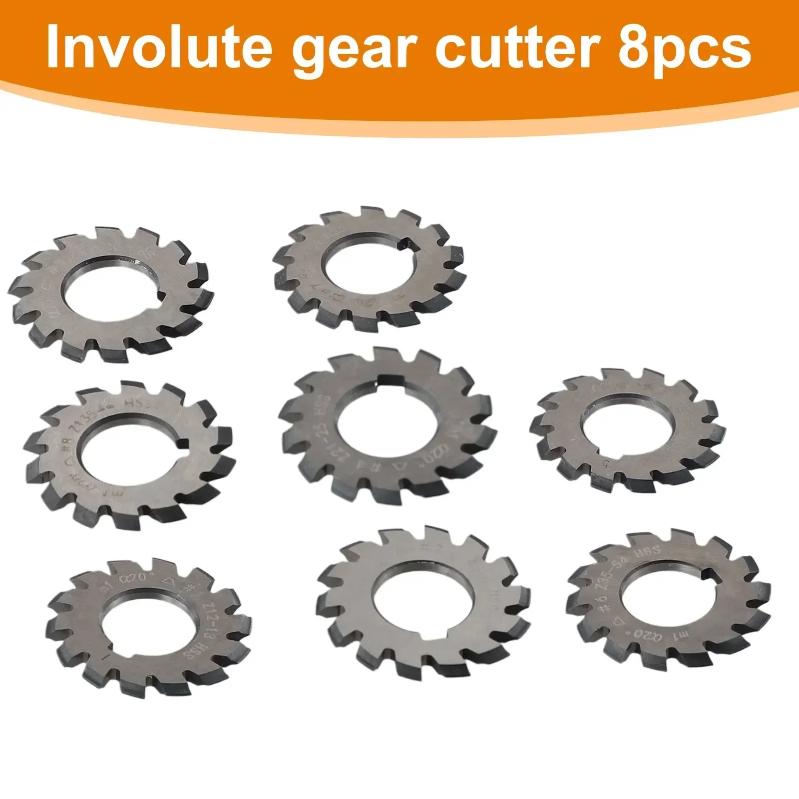 M1 HSS Involute Gear Cutter Collection (8 Pieces) Focused on Accurate Performance and Efficiency in Mechanical Applications