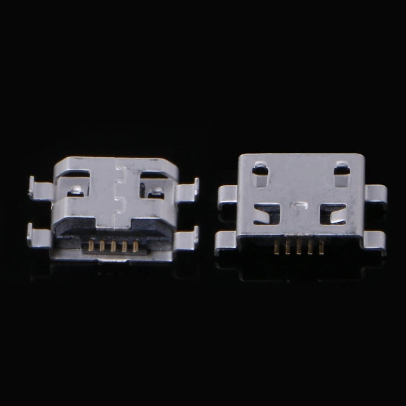 10 Pcs Type Micro USB 5 Pin Female Mount Connector Port Socket