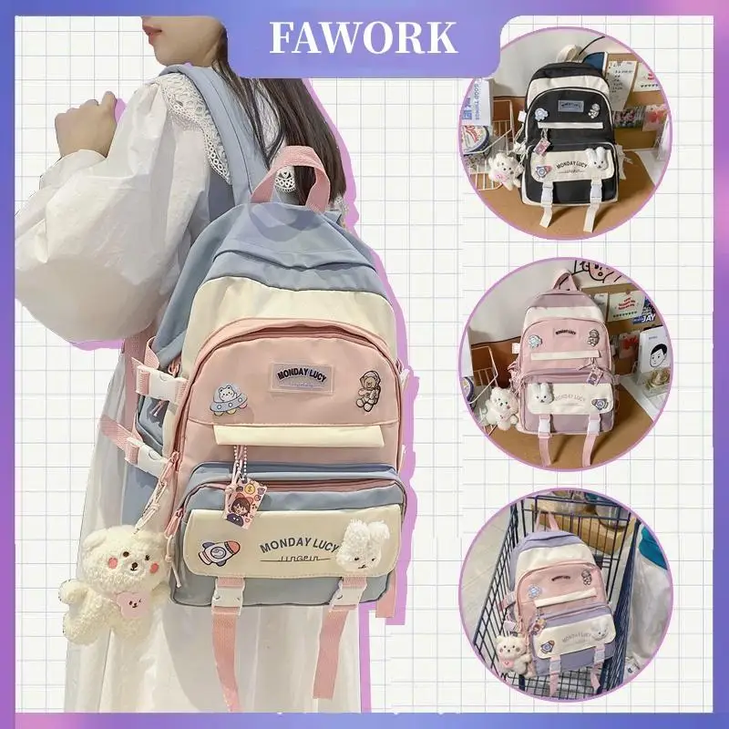 Girls Large Schoolbag Backpack Cute Design Korean Style For Female Students