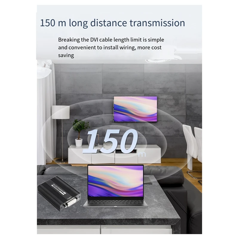 RJ45 DVI Extender 1080P HD Sender Empfänger für POE Netzteil UK Stecker 1Set