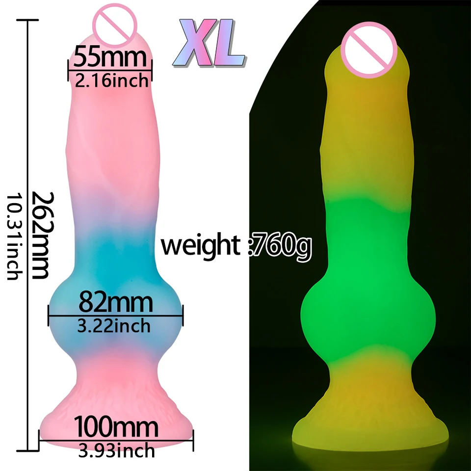 Sex machine Luminous Anal Dildos Attachment VAC-U-Lock Sex Love Machine for Woman Sex Products for Female G-spot, Mixed-color