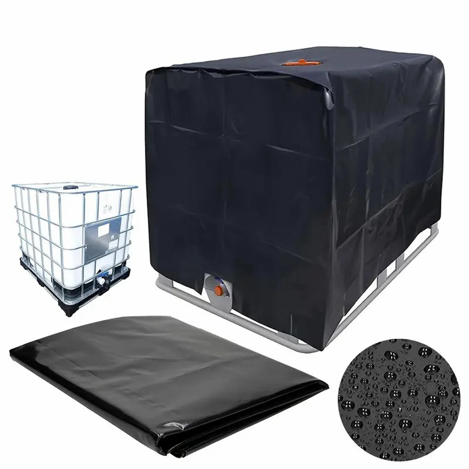 Zipper IBC Tote Cover Huapate 275 Gallon for 420D 1000L Outdoor Water Tank Protective Cover