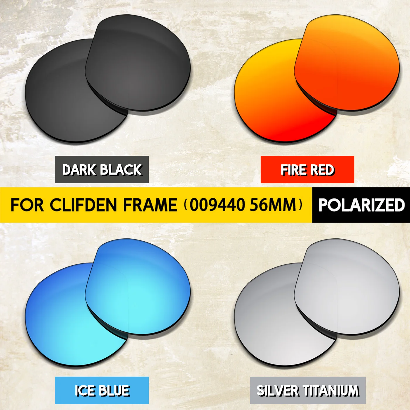 Lentes de Repuesto Polarizadas de 1.5MM de Grosor para Gafas de Sol Oakley Clifden OO9440 de 56mm - Varios Colores