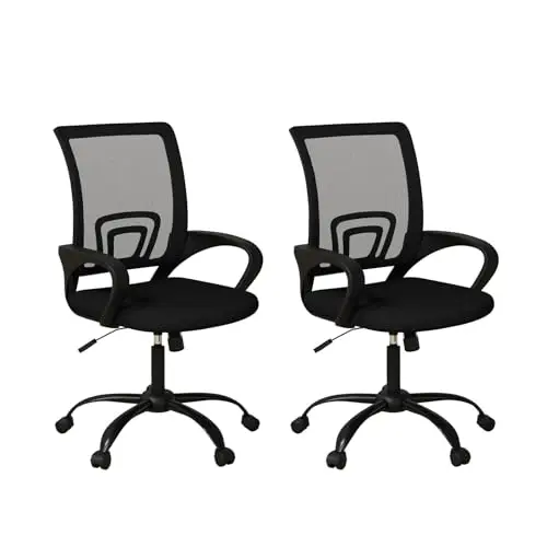 Ergonomic Office Chairs Set of 2, Rolling Conference Room Chairs with Wheel, Mesh Computer Desk Chair with 360° Swivel