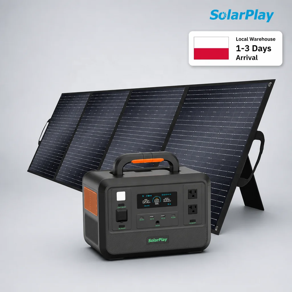 Wholesale 1200W Portable Power Station 768Wh Solar Generator 200W Solar Panel Emergency Backup EU Local Delivery
