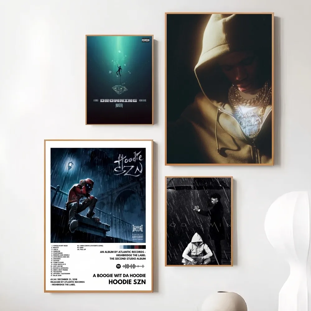 Singer A Boogie wit da Hoodie Drowning Poster Prints Wall Painting Bedroom Living Room Decoration Office Small