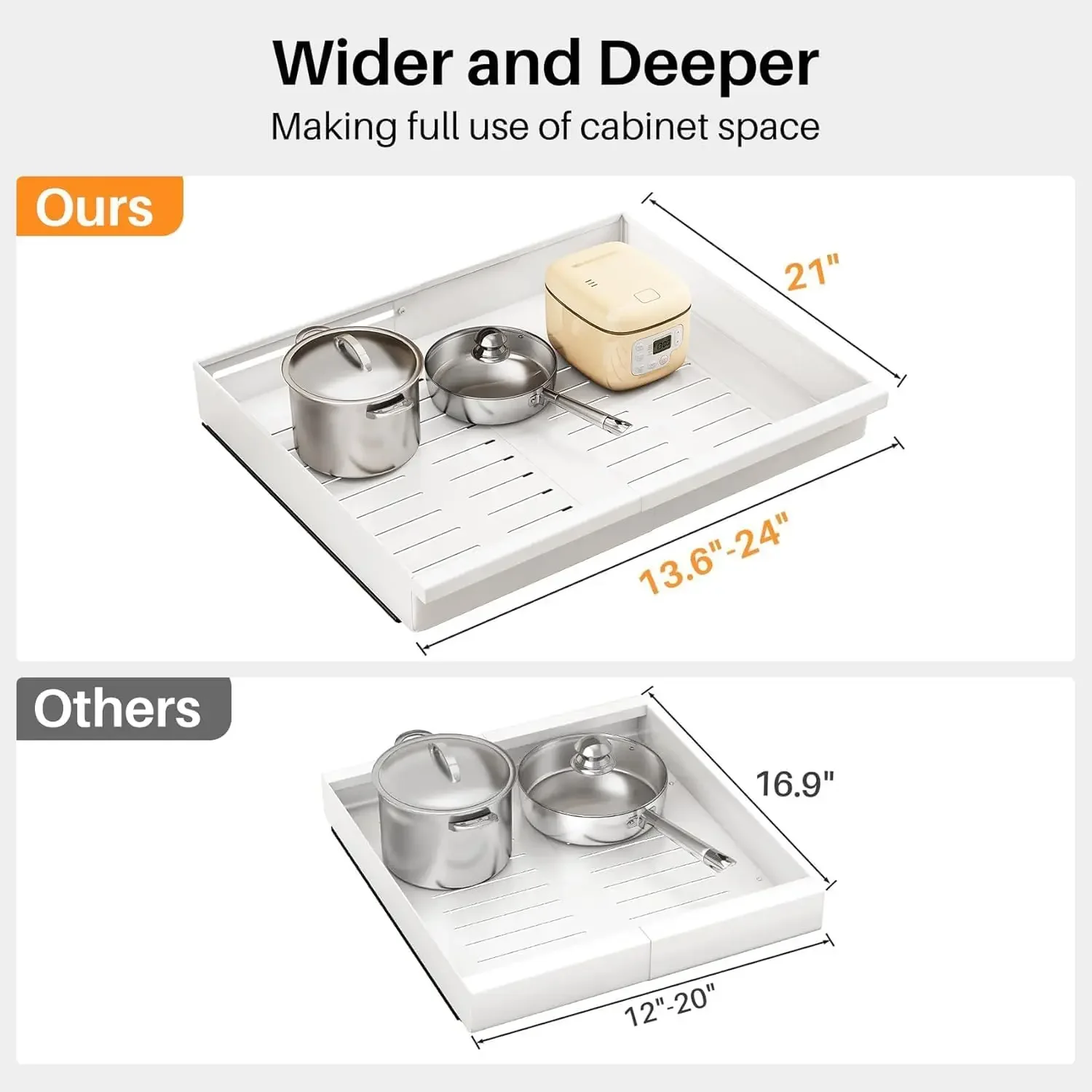 Pull out Cabinet Organizer, 4-Pack Expandable(13.6