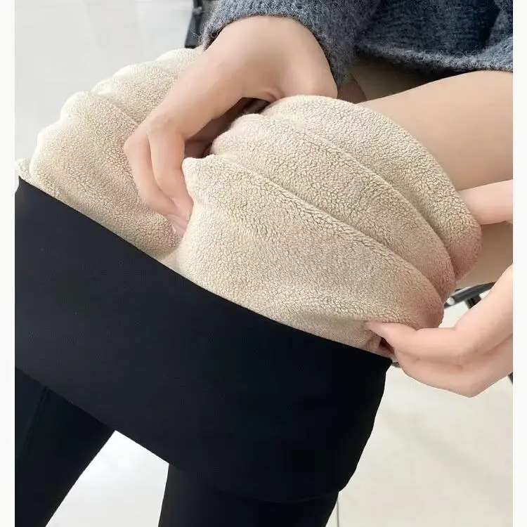 

Thiened Cotton Lined arkskin Yoga Pants Women's Slim Fit Base Layer Trousers Warmth Added 2024 Autumn New Sle