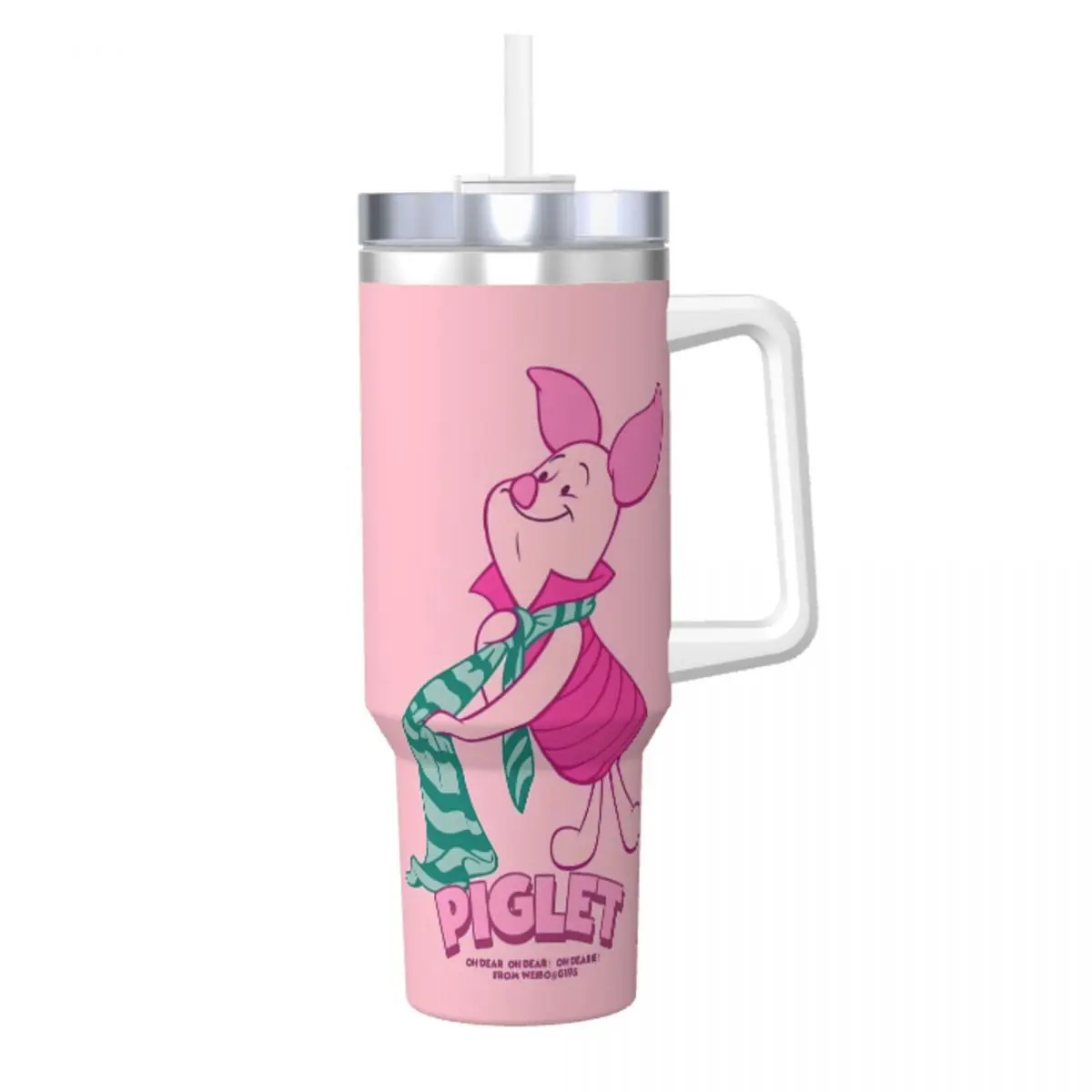 Winnie The Pooh Piglet Tumbler Cold Drink Water Bottle Portable Stainless Steel Coffee Mug Custom Travel Mugs Cup