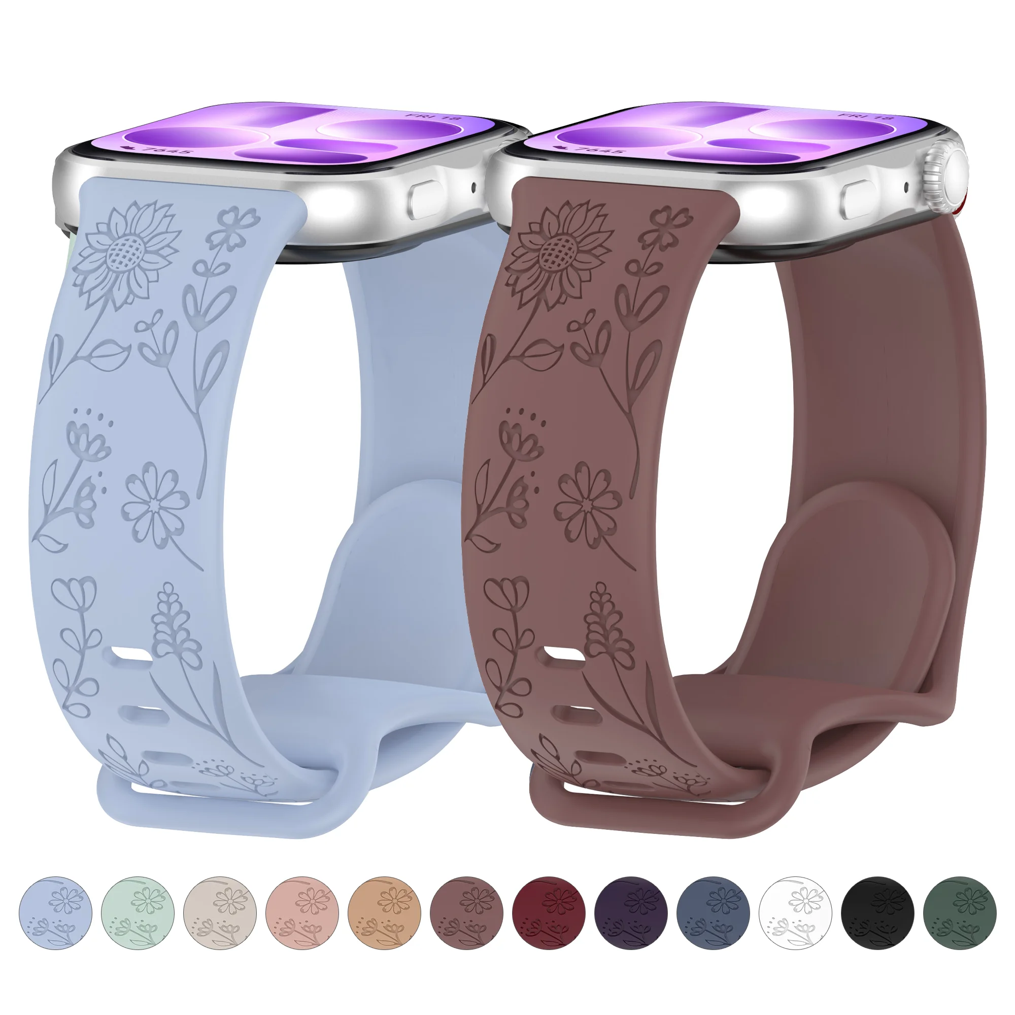 3D Flowers Silicone Strap For Huawei Watch Fit 5/Fit 4/Fit 3 Sport Wristband Bracelet For Huawei Watch Fit 5 pro Fit 4 Pro Band