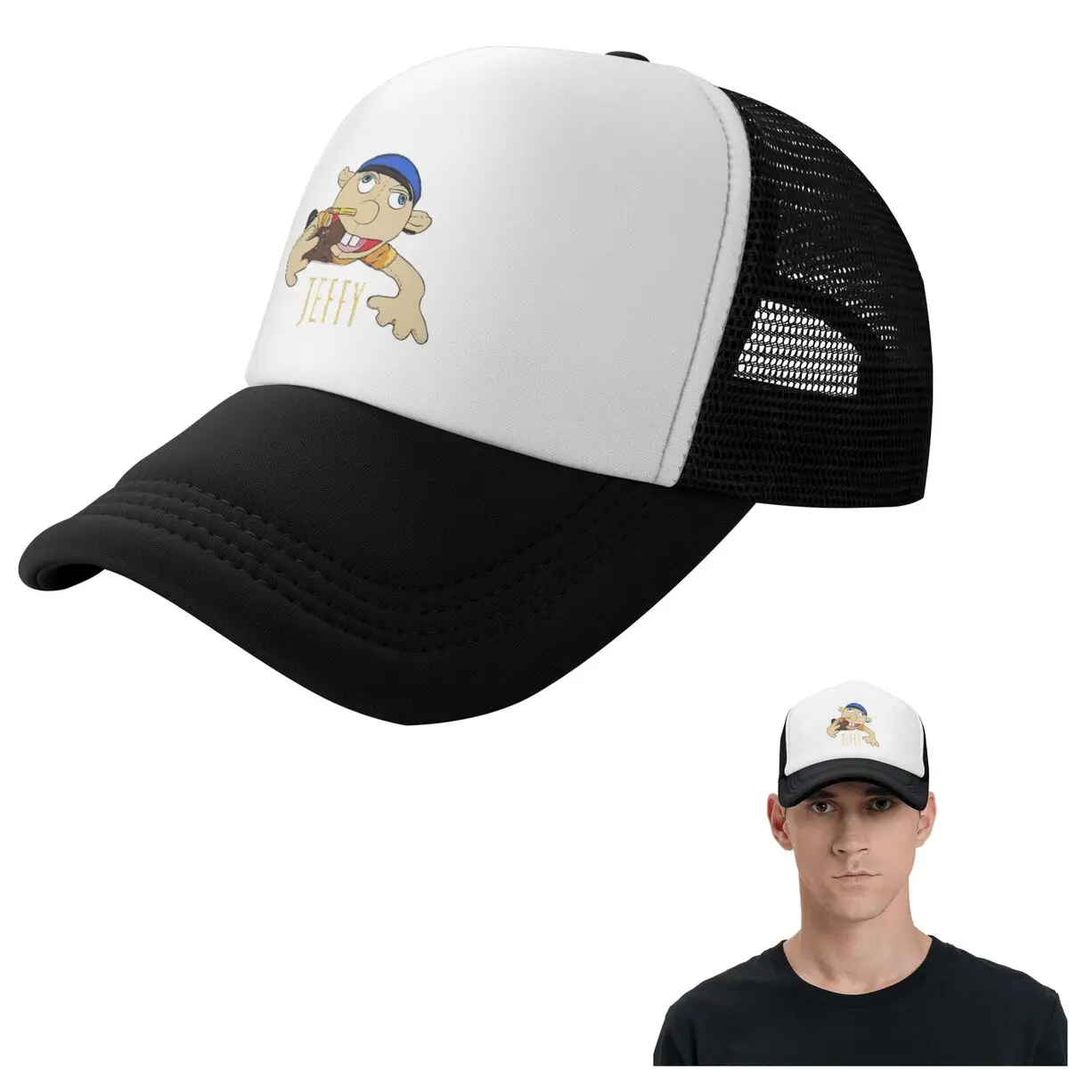 Jeffy The Puppet Hot Selling! Cap Fashion Mesh Baseball Caps Adjustable Hat Hip Hop Summer Unisex Baseball Hats
