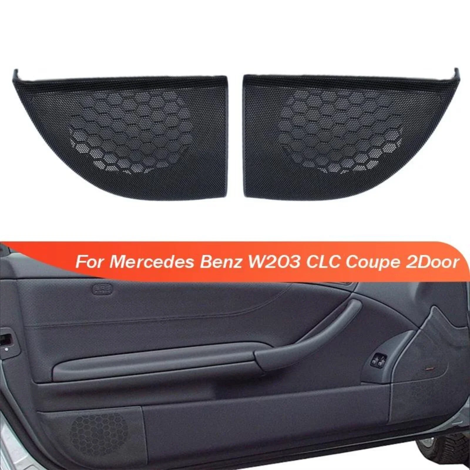 

A20372704889051 For Benz W203 CLC Coupe 2Door 08-11 Left Right ABS Black Car Hand Door Side Door Speaker Cover Trim Horns Cover