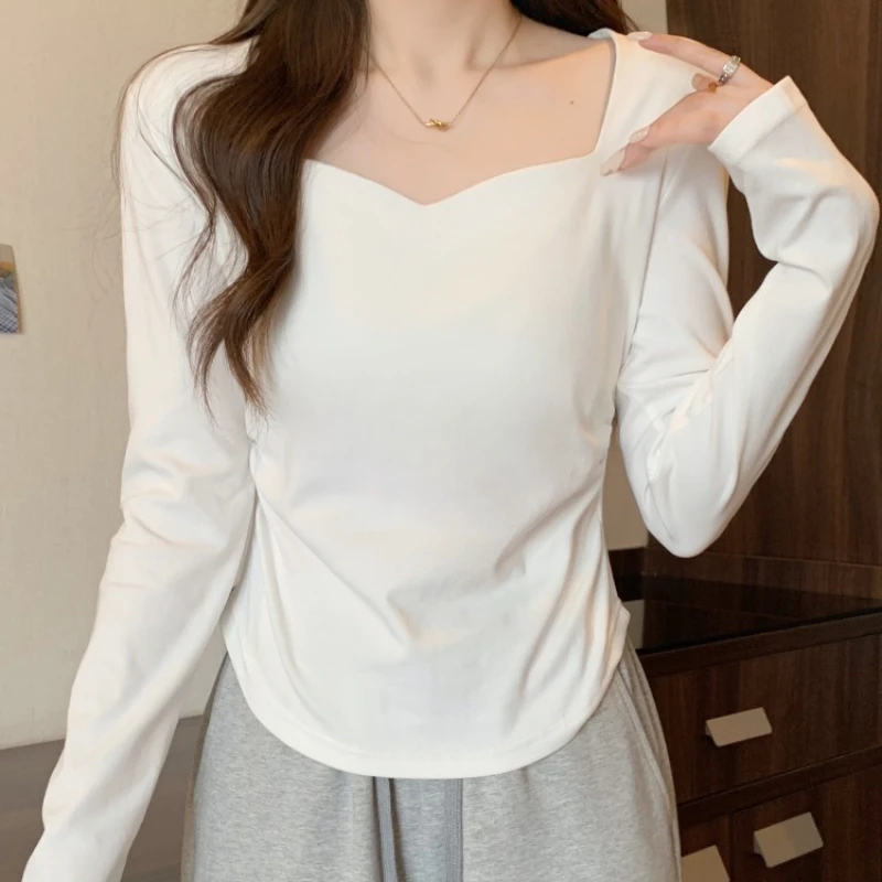 Plus size women clothing Autumn New Irregular Slimming Meat Covering Long sleeves Shirt Fat Sister Fashion Square Collar Z174