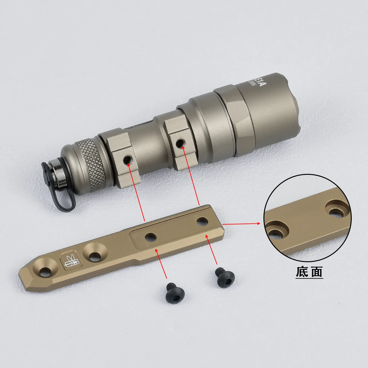 

Tactical Metal Scout Light Base Fit MLOK System For SF M300 M600 Series Outdoor Flashlight Airsoft LED ScoutLight Inline Mount