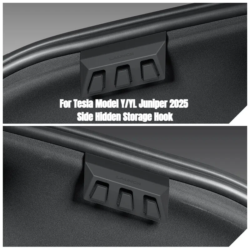 

2Pcs Rear Trunk Hooks for Tesla Model Y/YL Juniper 2025 ABS Interior Car Accessories Side-Mounted Hidden Storage Hook Holder