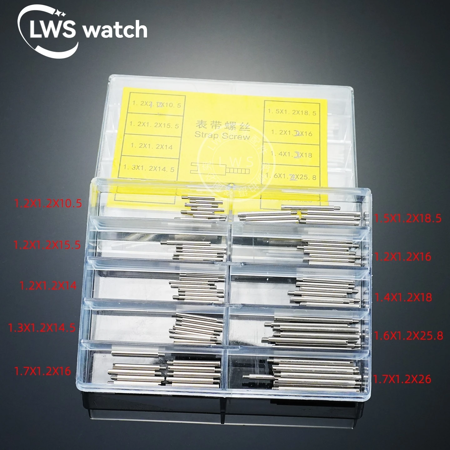 100 pezzi vari dimensioni del cinturino dell'orologio in acciaio viti sezioni del cinturino strumento per viti tipi misti decorazione deluxe vite biella