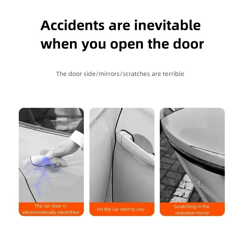 Car Door Anti-Collision Strip,Rearview Anti-Impact Sticker,Removes Static Electricity Universal Car Side Door Edge Protector