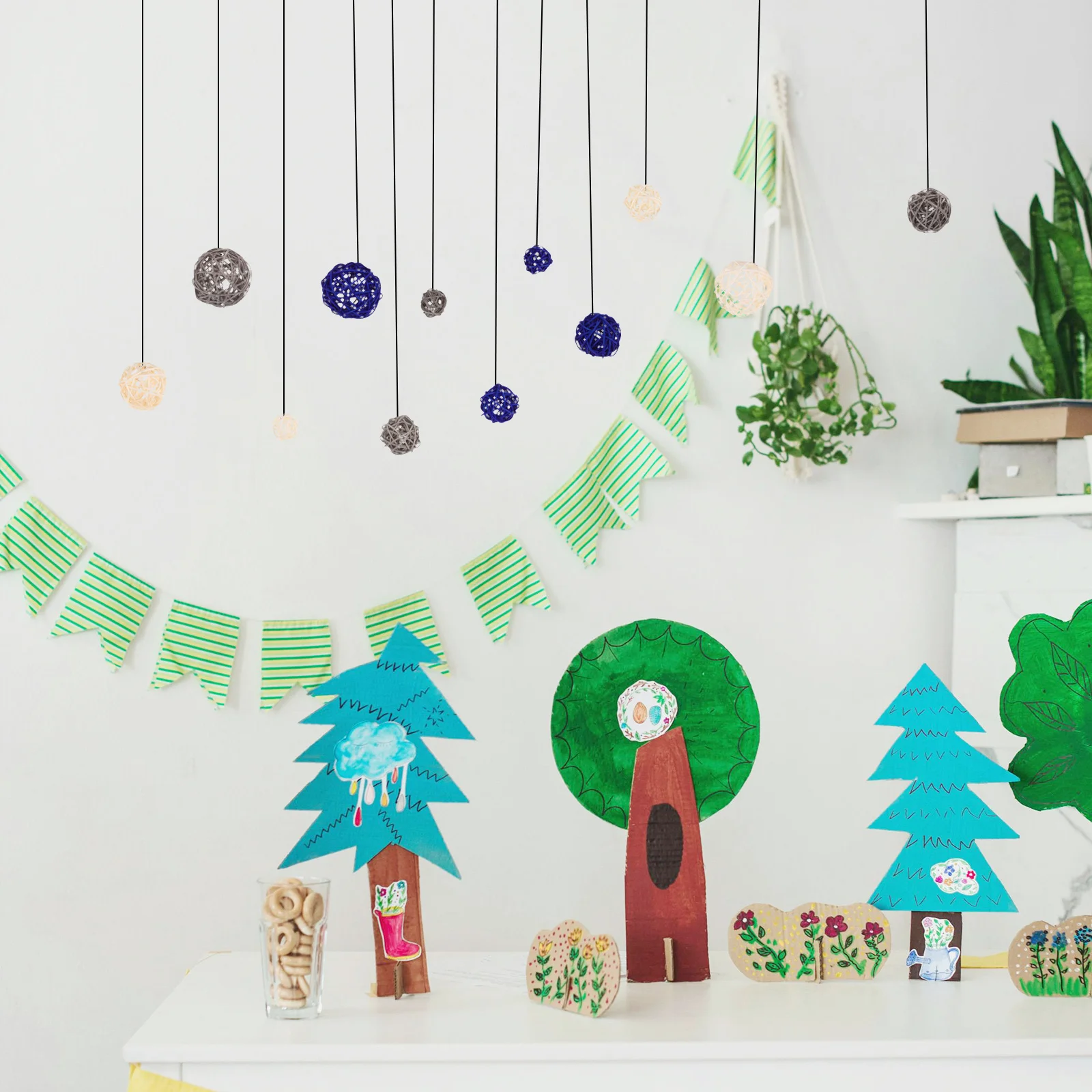 

42Pcs Rattan Balls Multifunctional Decoration Aesthetic Hanging Ornaments DIY Projects Vase Fillers Centerpieces