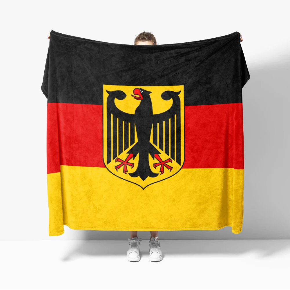 Germany emblem Flannel Blanket GRE DE Flag Throw Blanket Cozy Soft Lightweight Warm 30x40inch 40x50inch for Couch Sofa Bed