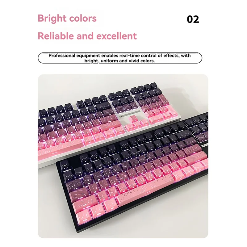 HJ-For MX Compatible Key Cap Set- Contour 4.0 Side Engraved PBT Translucent 133 Keys Gaming Mechanical Keyboard Keycaps