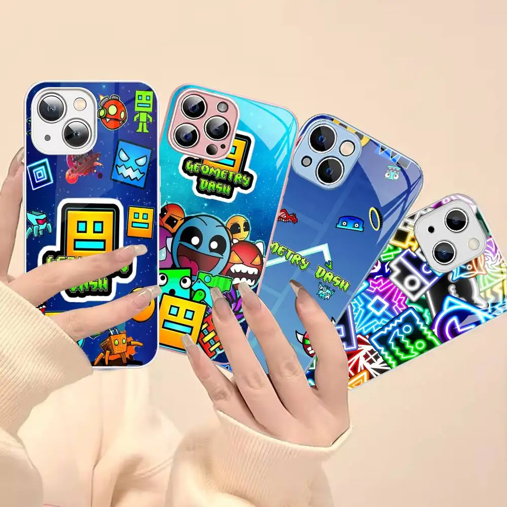 

Game Geometry Dash Tempered Glass For Iphone 14 13 12 11 Pro Mini XS MAX 14Plus X XS XR Cover
