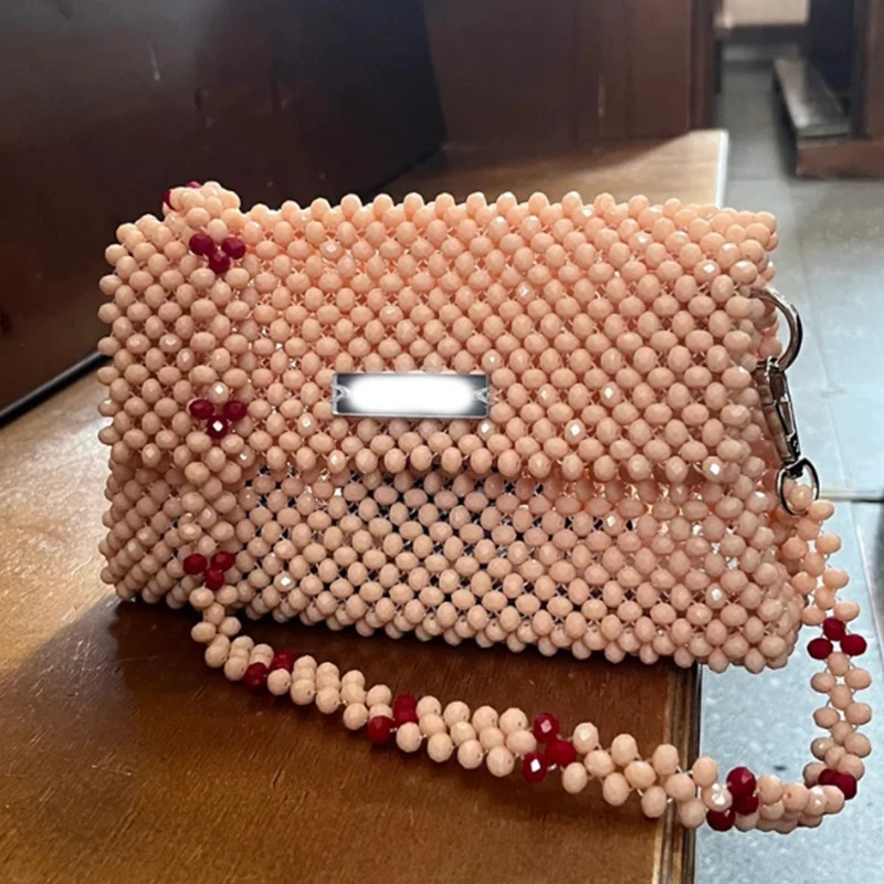 

Customizable Color Bead Bags Fashion Flip Cover Shiny Crystal Heavy Industry Design Women's Shoulder Bag Hot Selling Crossbody