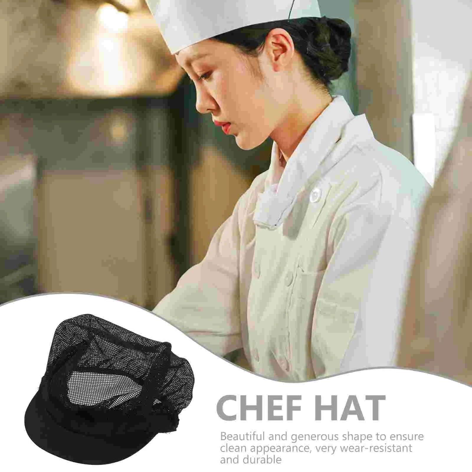 Mesh Chef Hat Elastic Cap Kitchen Working Hair Neat Waiter for Caps Cotton Supply