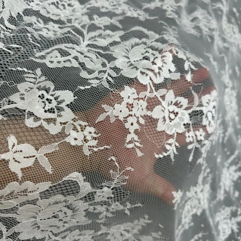 2023OFF WHITE/IVORY Lace Sequins 150cm Shiny Brilliant Wedding Lace Fabric Accessories Dresses Lace Fabric Global Shipping