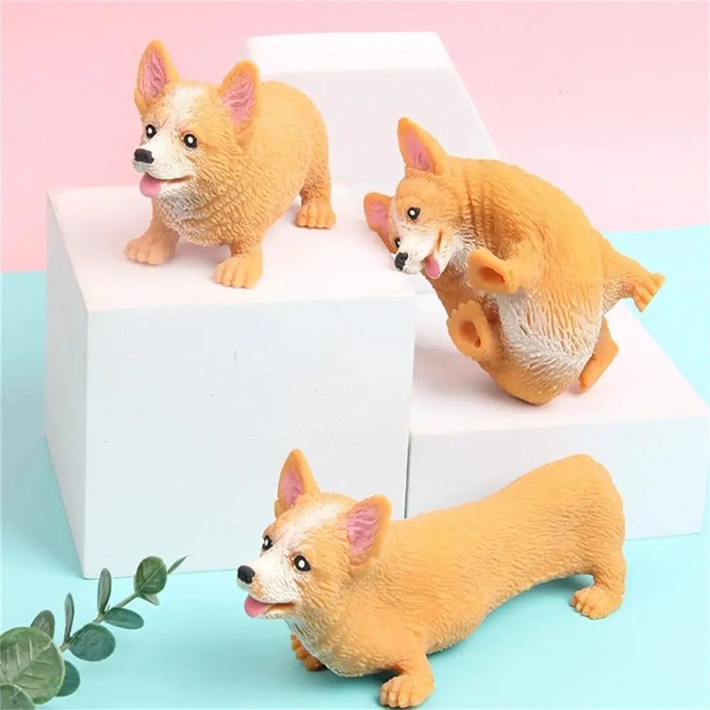 Speelgoed Vent Speelgoed Kindergeschenken Bananasplit Schattige hond Corgi Hond Fidgetspeelgoed Hond Knijpspeeltje Antistress Knijphond Stretchhond