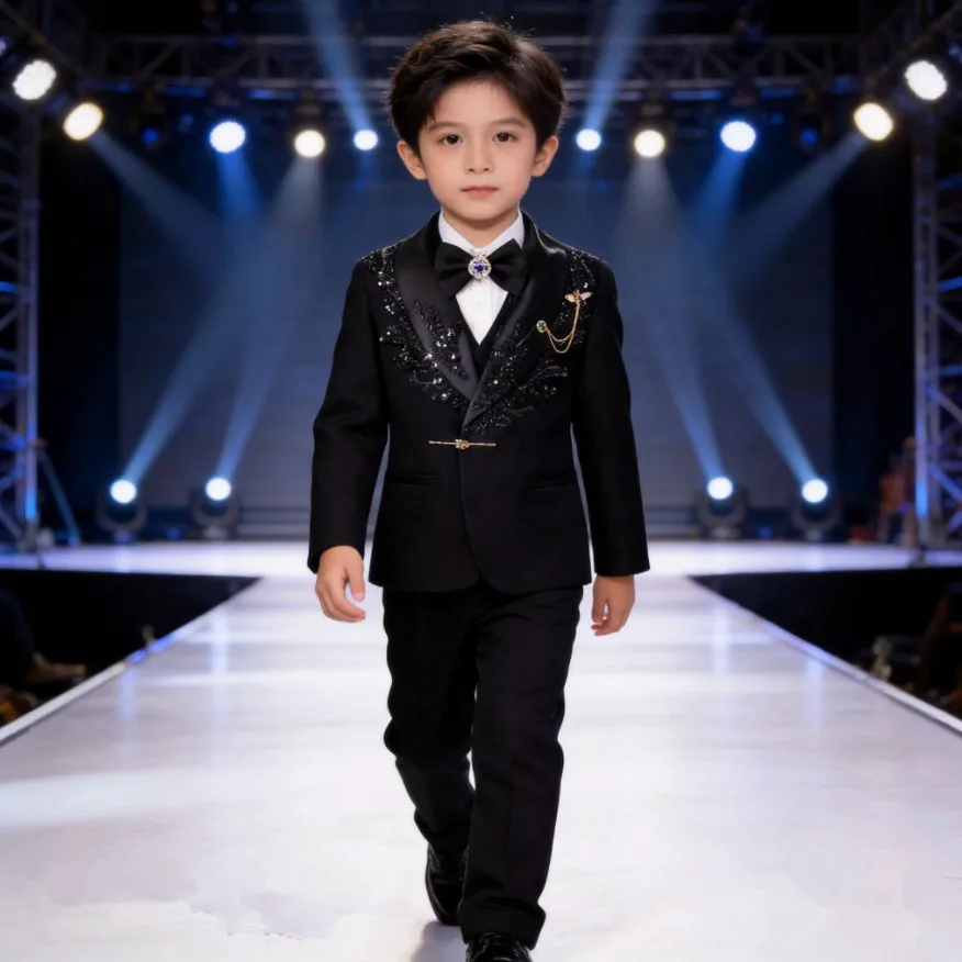 Custom Size Slim Fit Boys Wedding Suit A4778 Vestidos Birthday Party Graduation Suit High Quality Children Tuxedo Suit