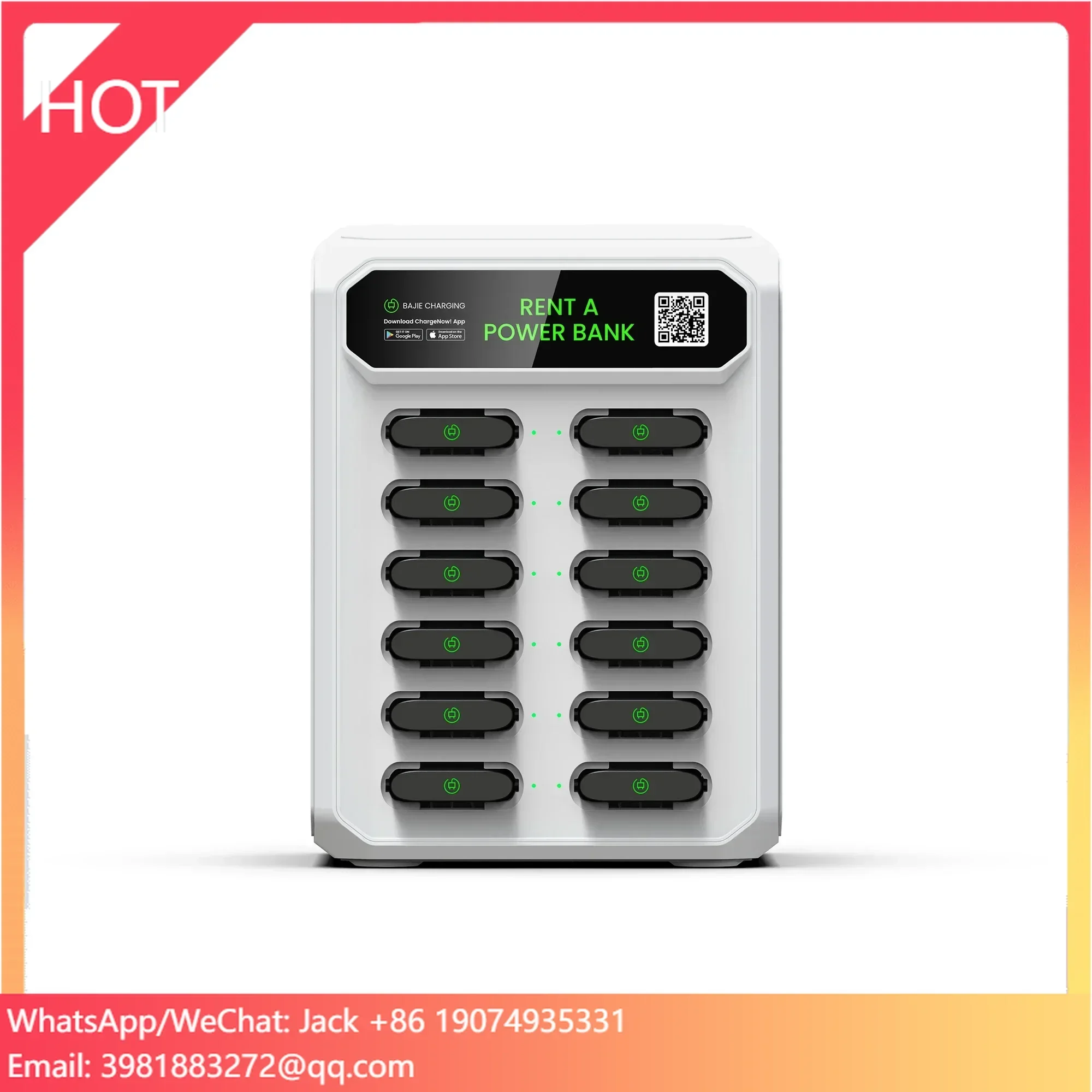 

New Arrivals12 Slots Power Rental Station Charging Station For Business Hotel Bar Cafe